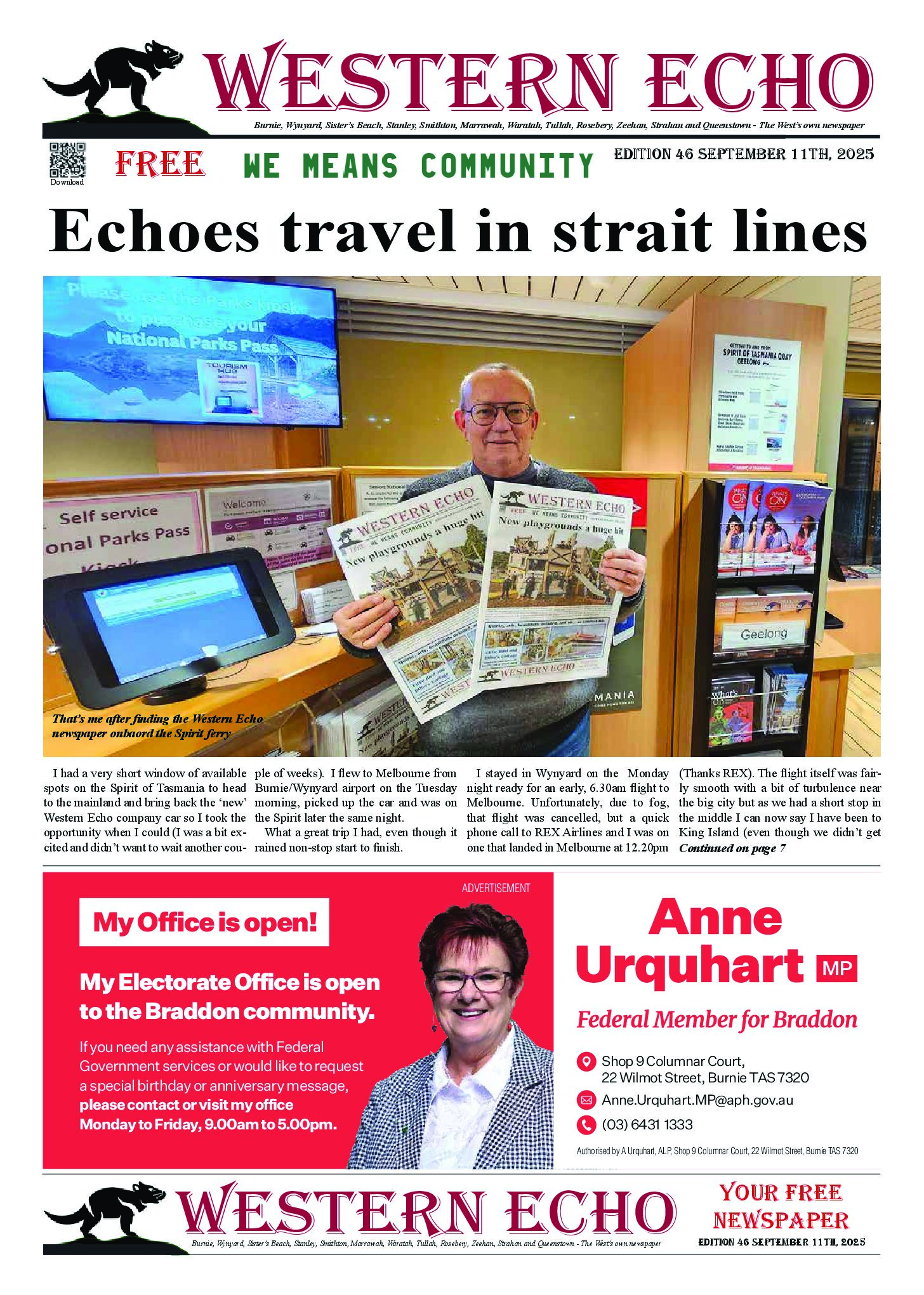 Front page of the Western Echo, Edition 46 — September 2025