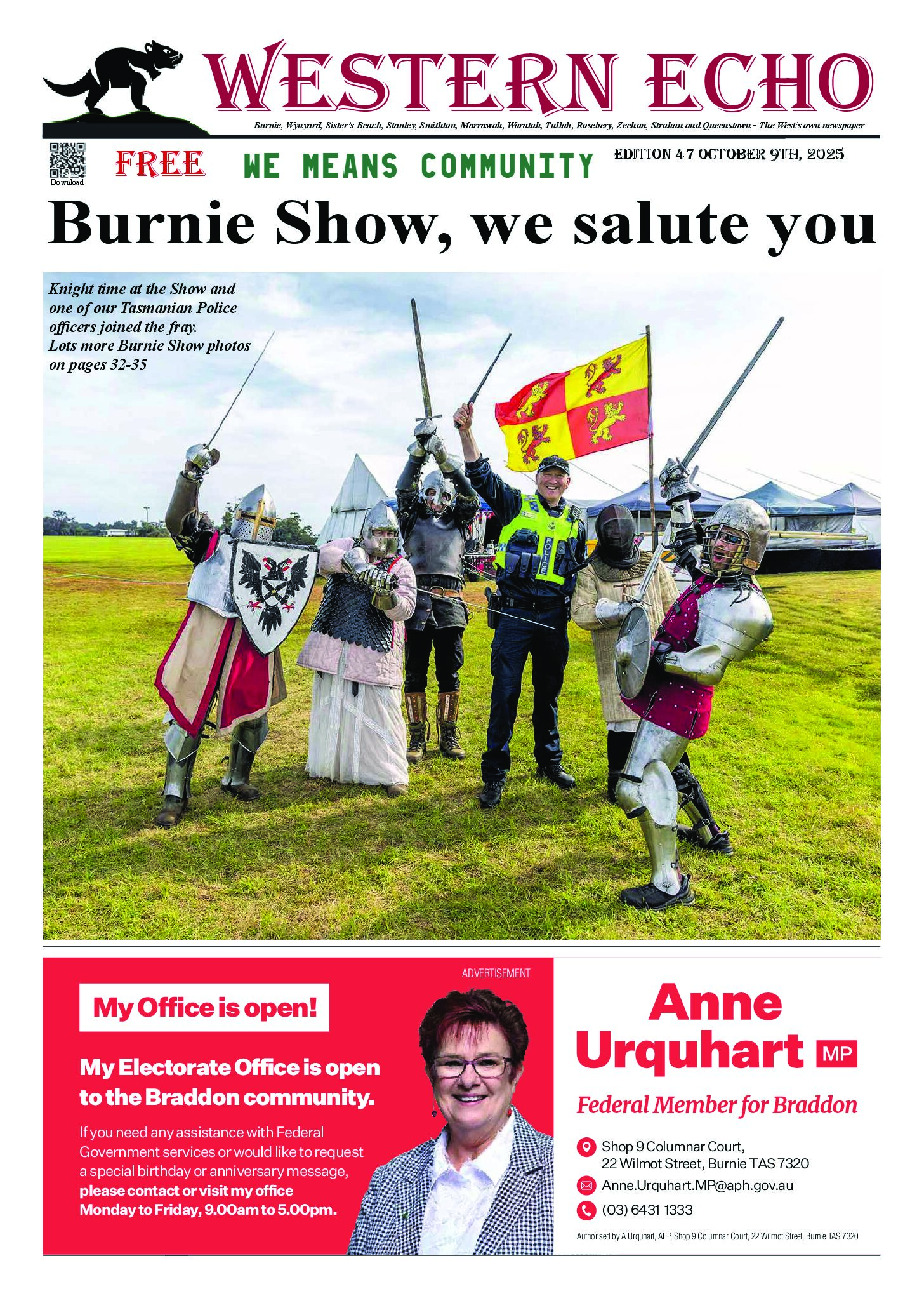 Front page of the Western Echo, Edition 47 — October 2025