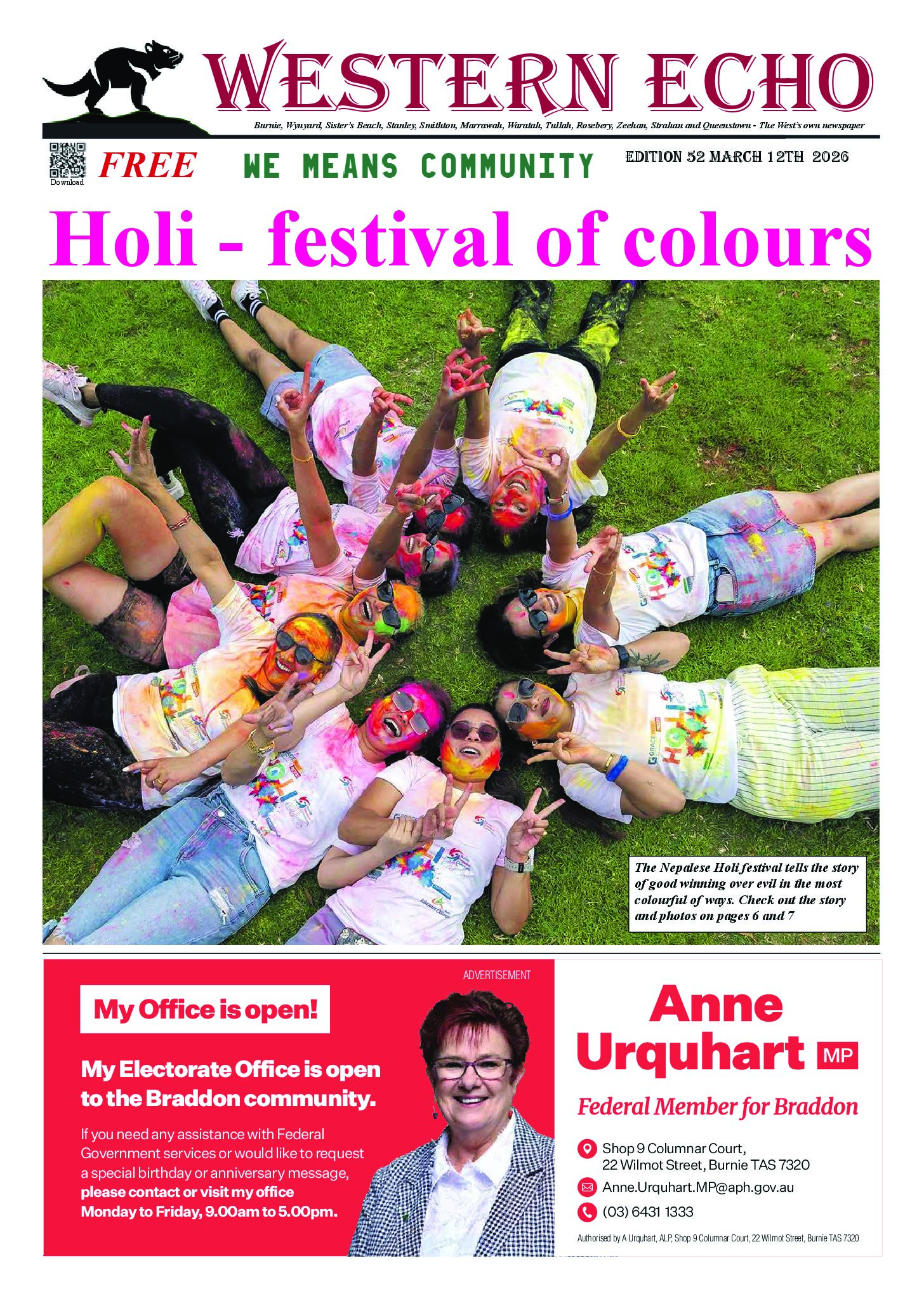 Front page of the Western Echo, Edition 52, March 2026
