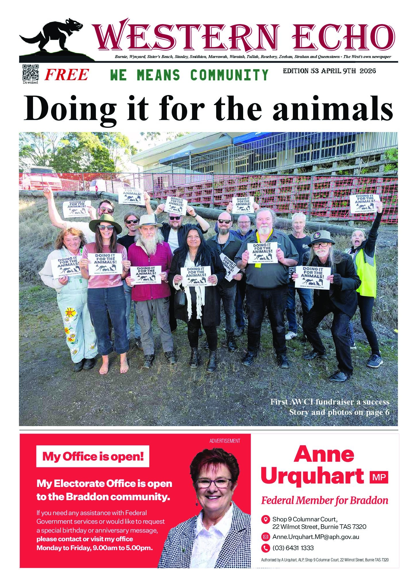 Front page of the Western Echo, Edition 53, April 2026