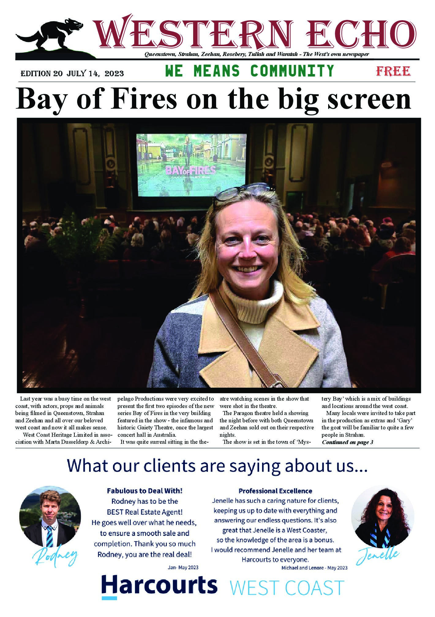 Front page of the Western Echo, Edition 20 — July 2023