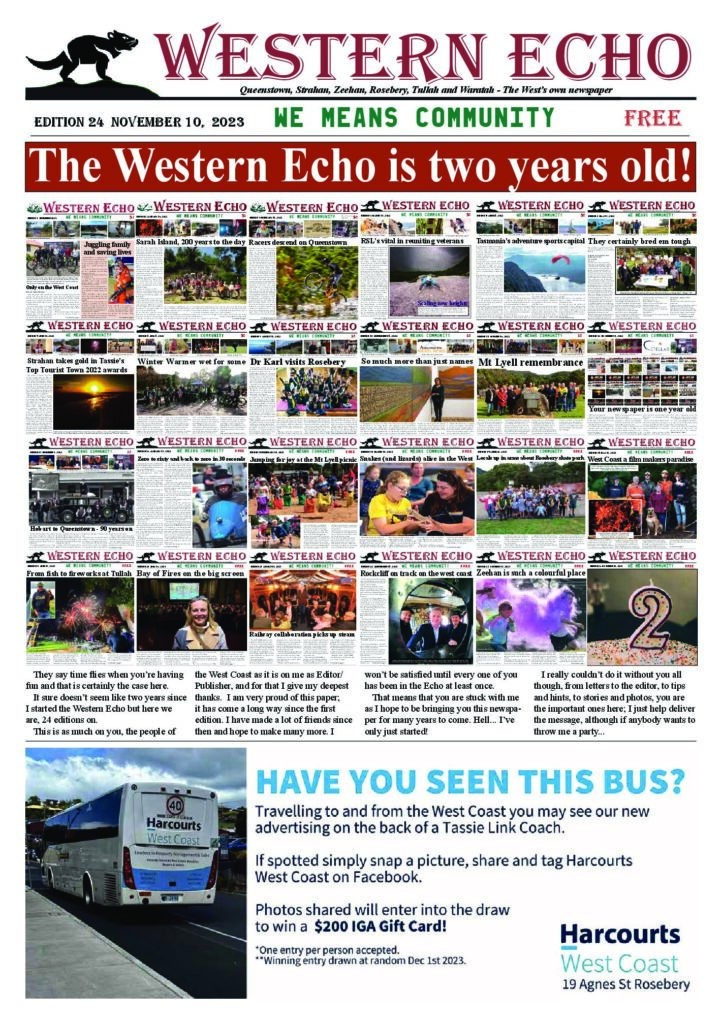 Front page of the Western Echo, Edition 24 — November 2023