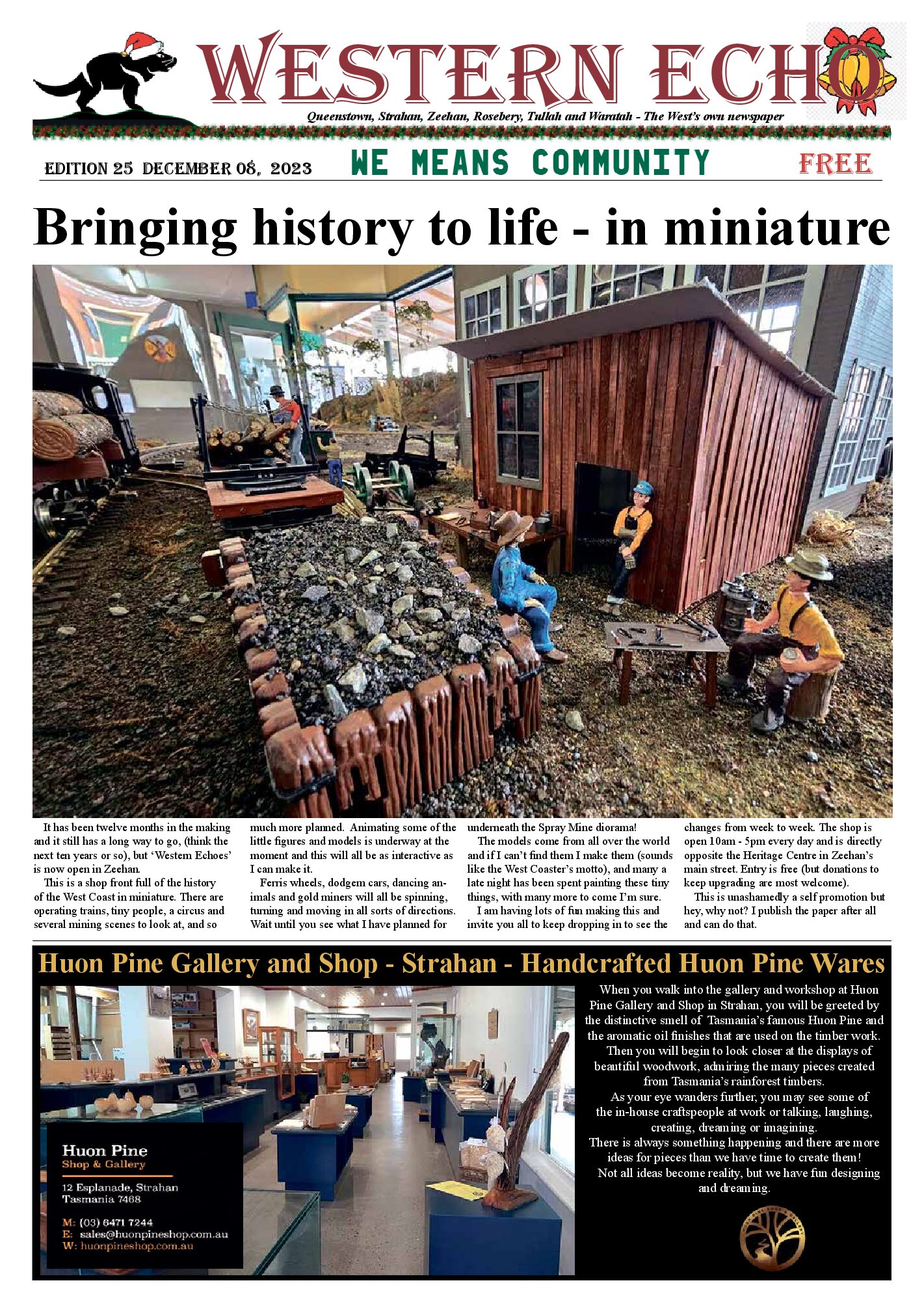Front page of the Western Echo, Edition 25 — December 2023