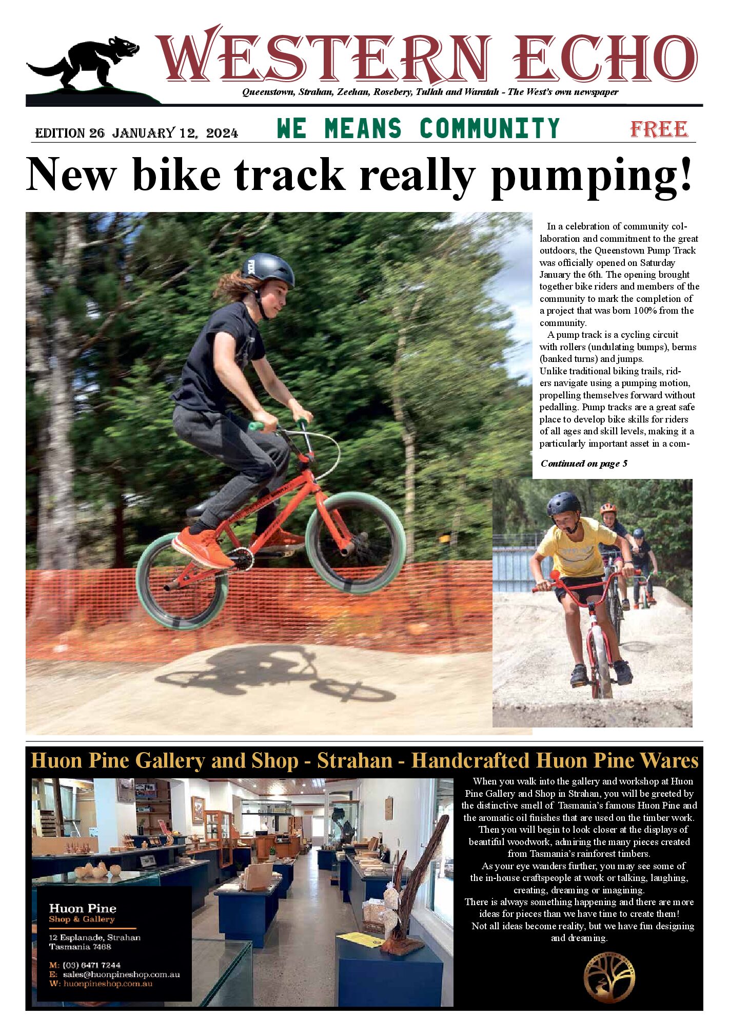 Front page of the Western Echo, Edition 26 — January 2024
