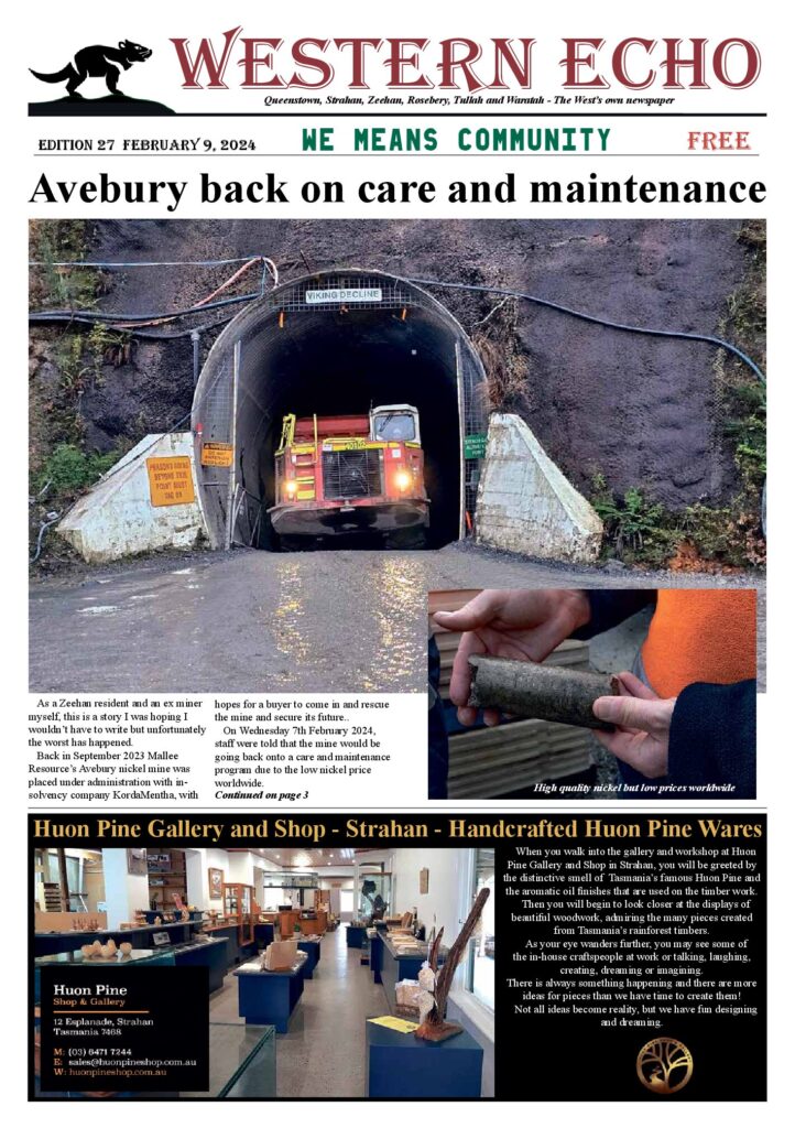 Front page of the Western Echo, Edition 27 — February 2024