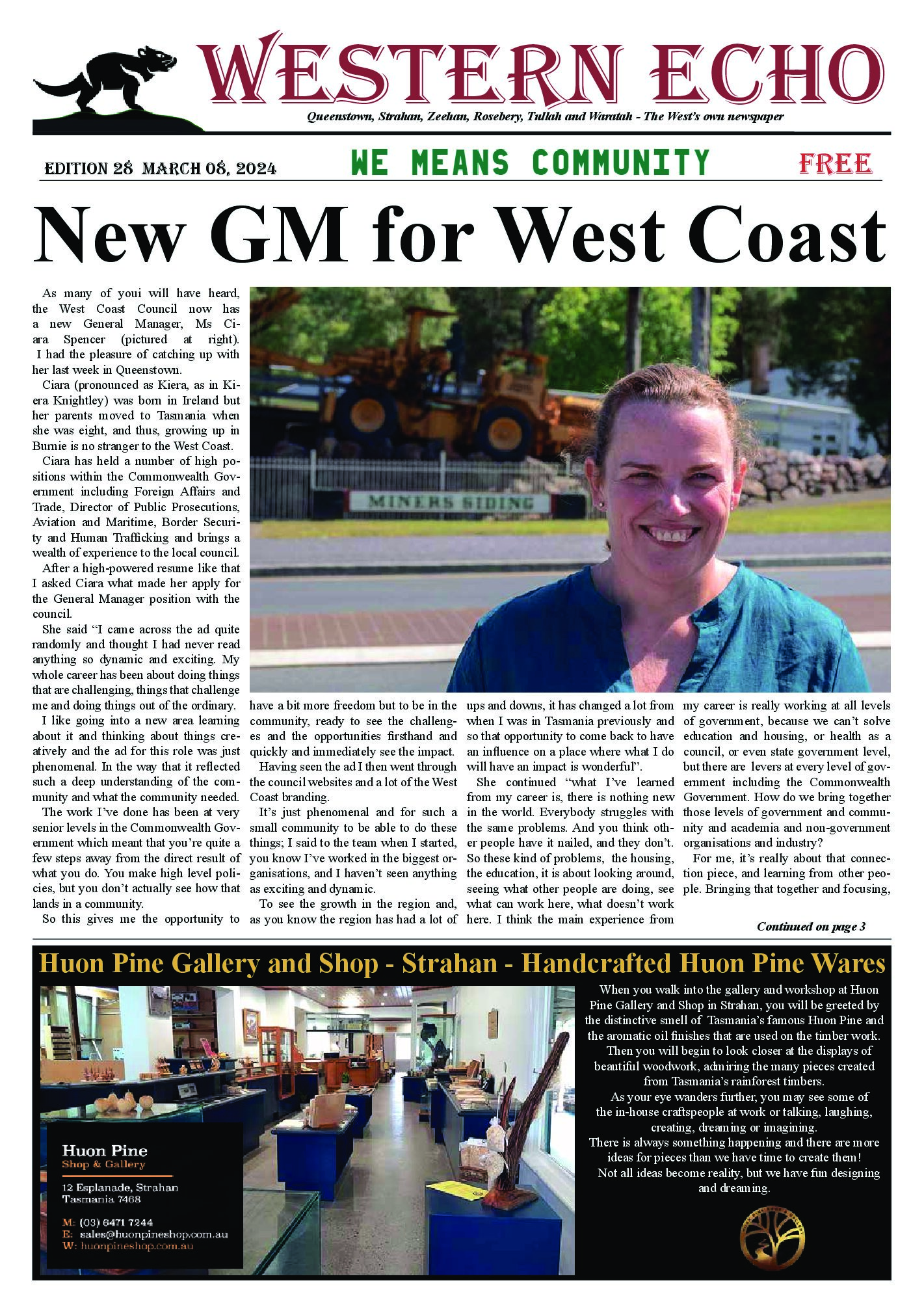 Front page of the Western Echo, Edition 28 — March 2024