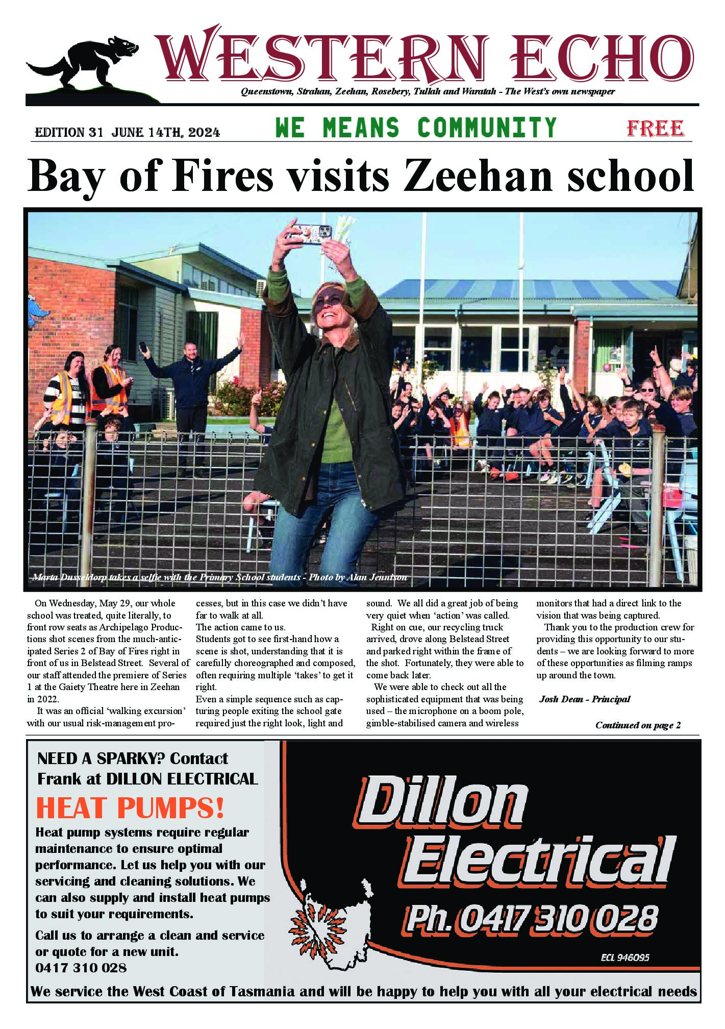 Front page of the Western Echo, Edition 31 — June 2024